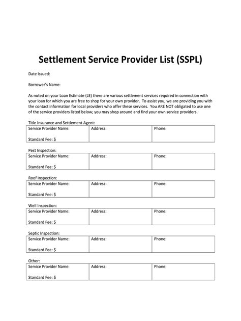 Provider List .